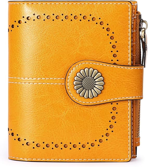 SENDEFN Women's Leather Bifold Wallet with RFID and Zipper