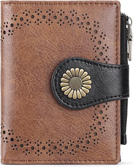 SENDEFN Women's RFID Leather Bifold Wallet with Coin Pocket